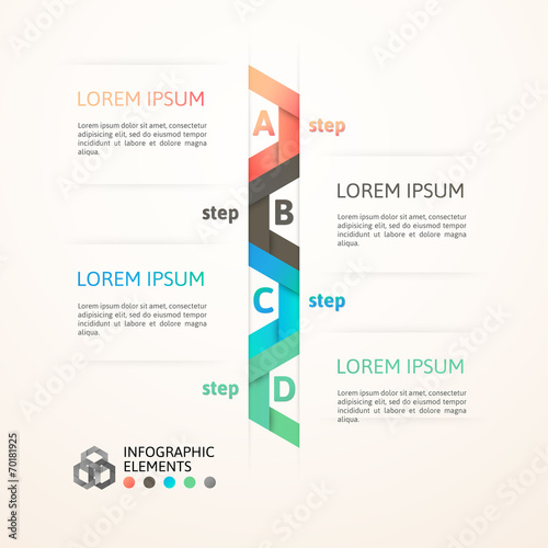 Modern business step origami style options banner