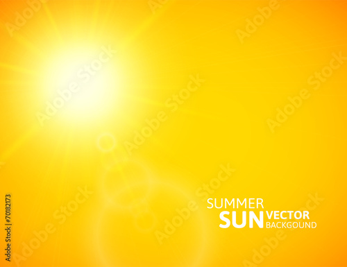 Summer background, summer sun with lens flare