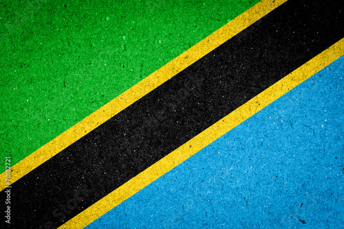 Tanzania flag on paper background