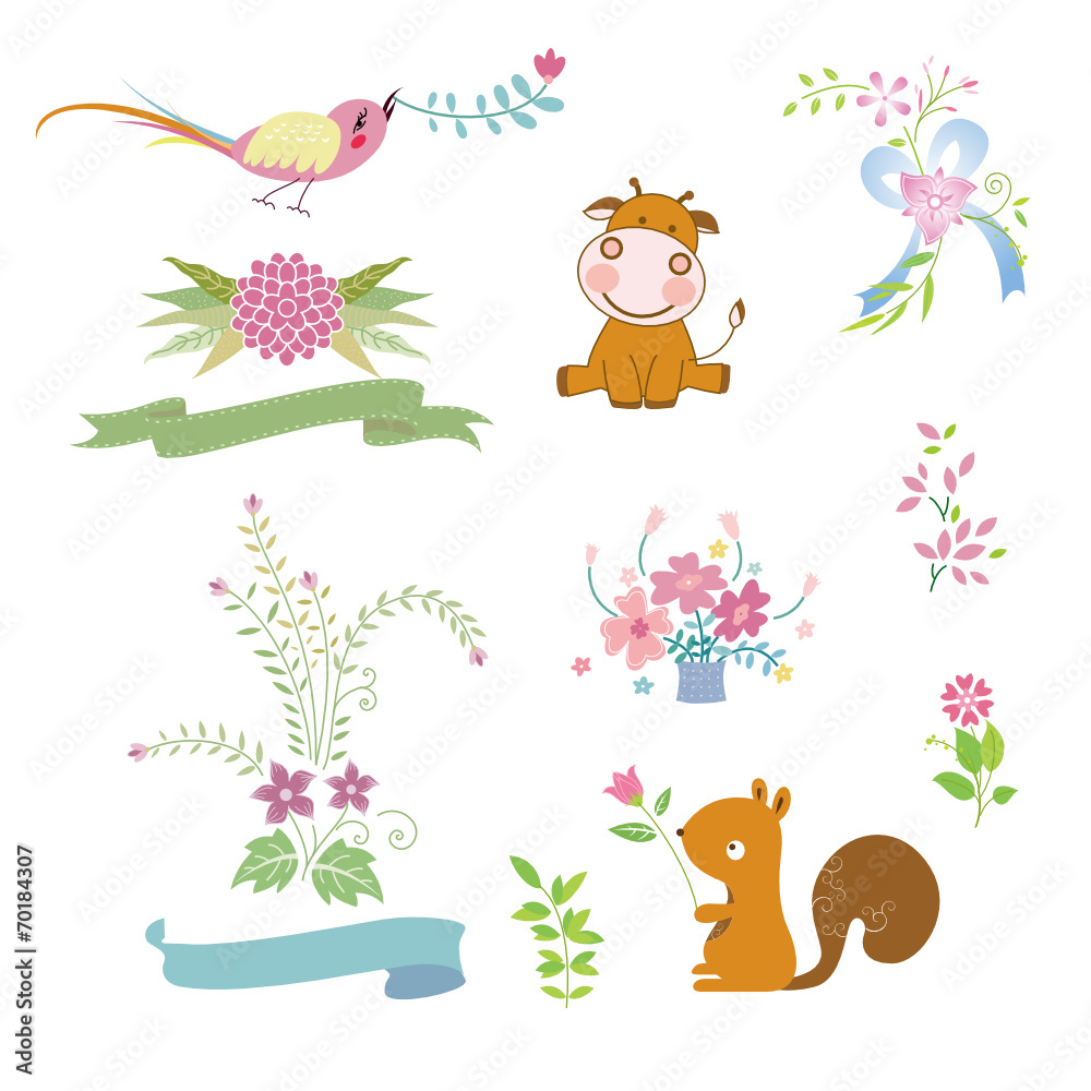 flower and animal