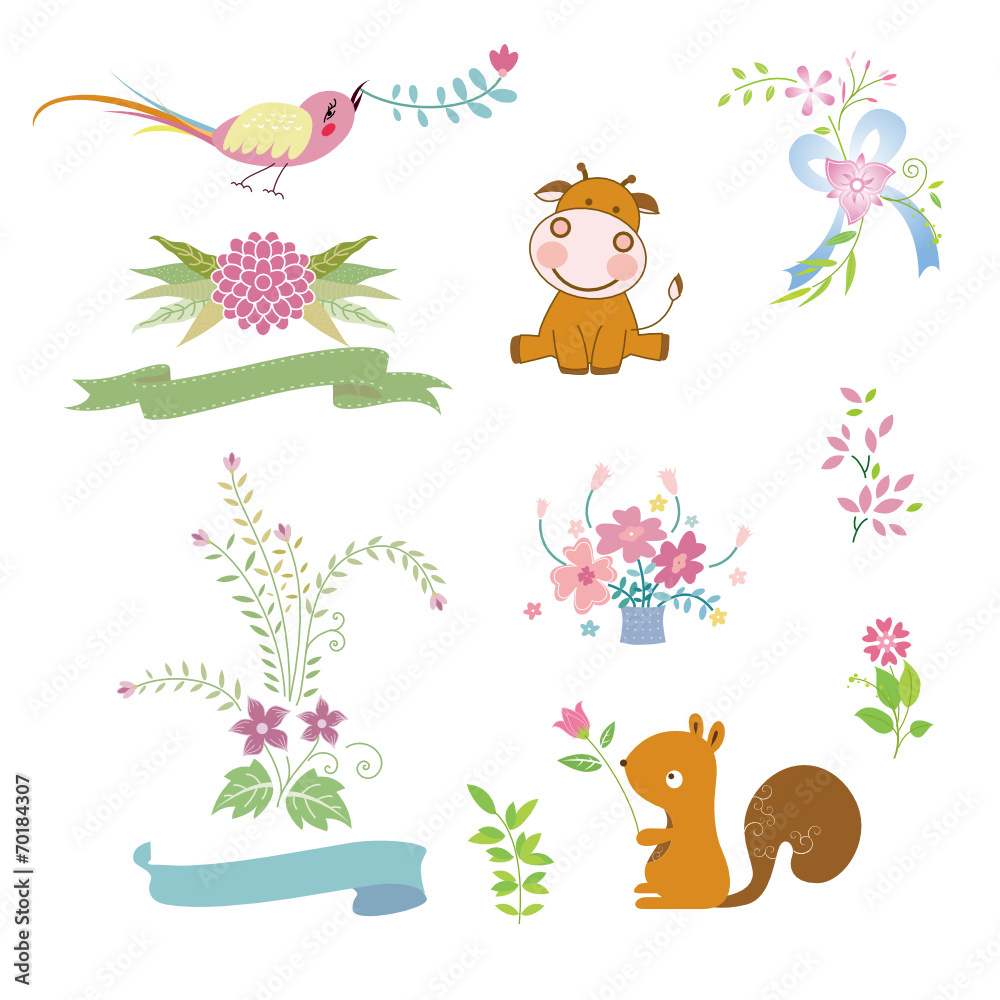 Obraz premium flower and animal