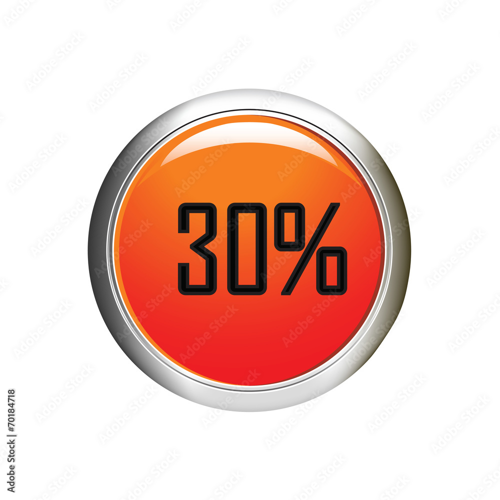 Internet button. 30 percent discount icon on white background. Internet button. 30 percent discount icon on white background.