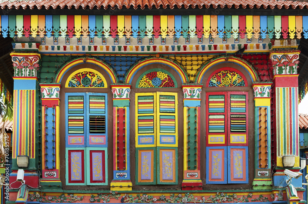 Obraz premium Old building in little India in Singapore