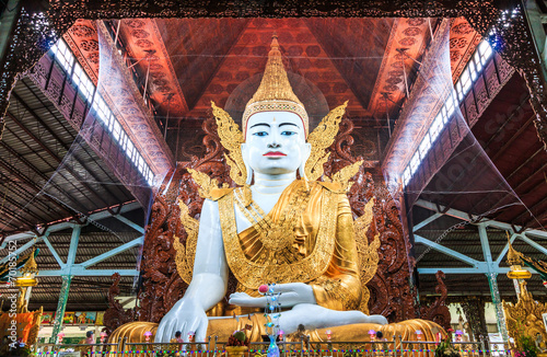 Buddha statue at Ngahtatkyi temple in Yangon, Myanmar photo