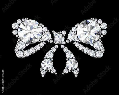 Diamond bow on black (high resolution 3D image).