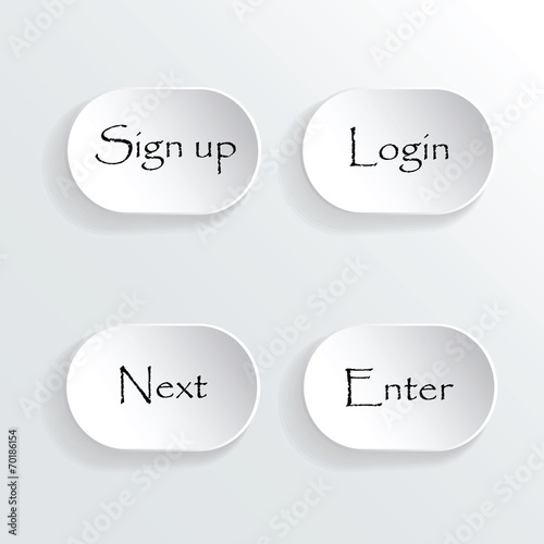 Set of grey buttons for website or app. Vector eps10. © artpritsadee