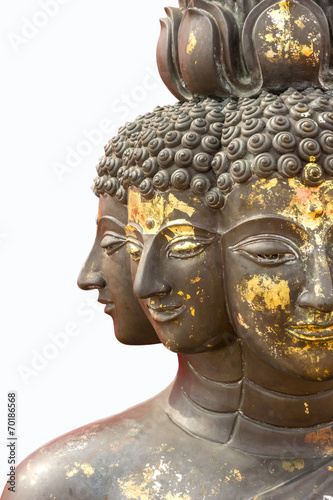 Isolated multi-face Buddha image
