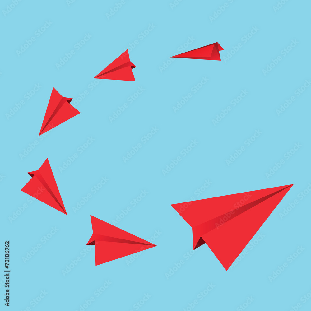 Red paper airplanes. vector illustration Red paper airplanes. vector illustration