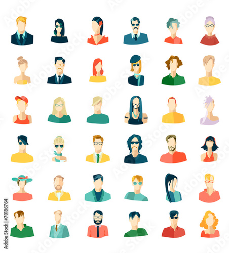 Set of avatars, flat design