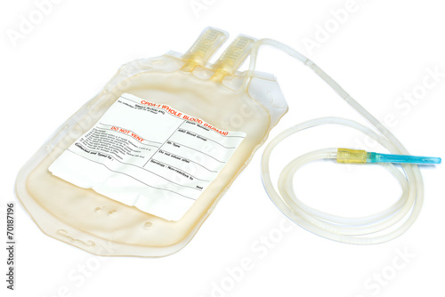 Empty medical blood bag