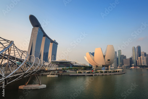 Singapore City Skyline view at Marina Bay