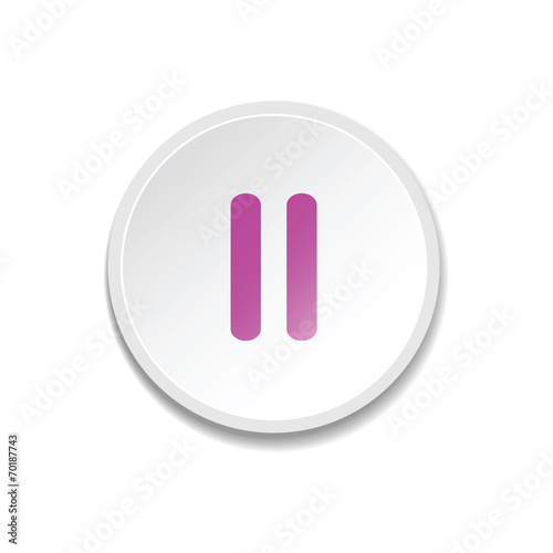 Metal player buttons. pause icon. vector illustration
