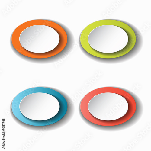 Set of colorful buttons. Vector illustration.
