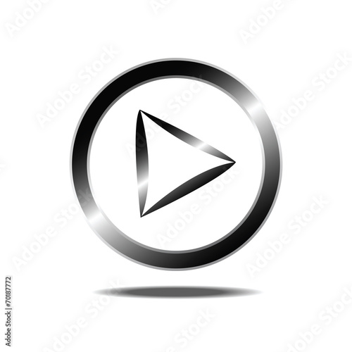 Play Button. Metal player buttons. vector illustration