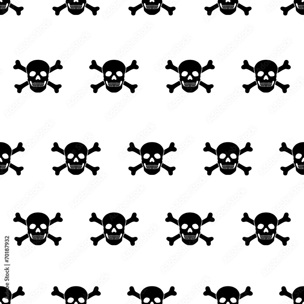 Hintergrund Piratenflagge, Totenkopf, schwarz, weiß, nahtlos Stock
