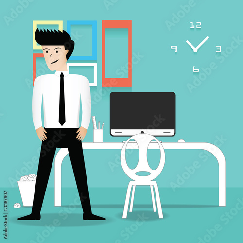 business person in office. vector illustration