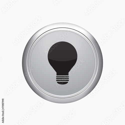 Internet button. Light bulb idea icon on white background.