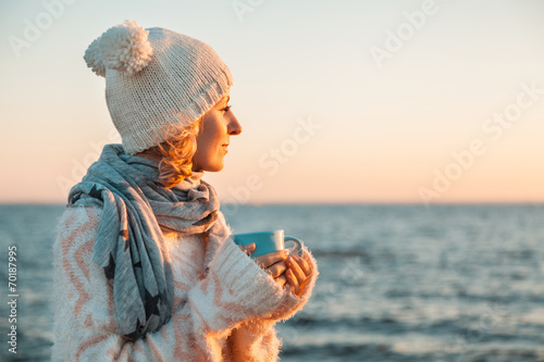 Woman in knitted clothes