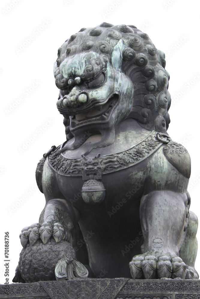 Bronze lion statue