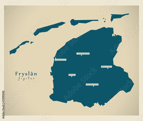 Moderne Landkarte - Fryslan NL photo