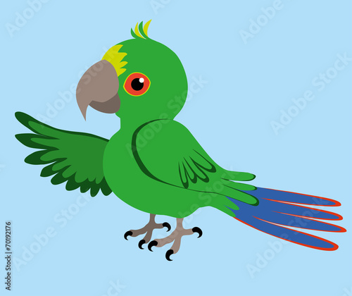 An Illustration of a green parrot
