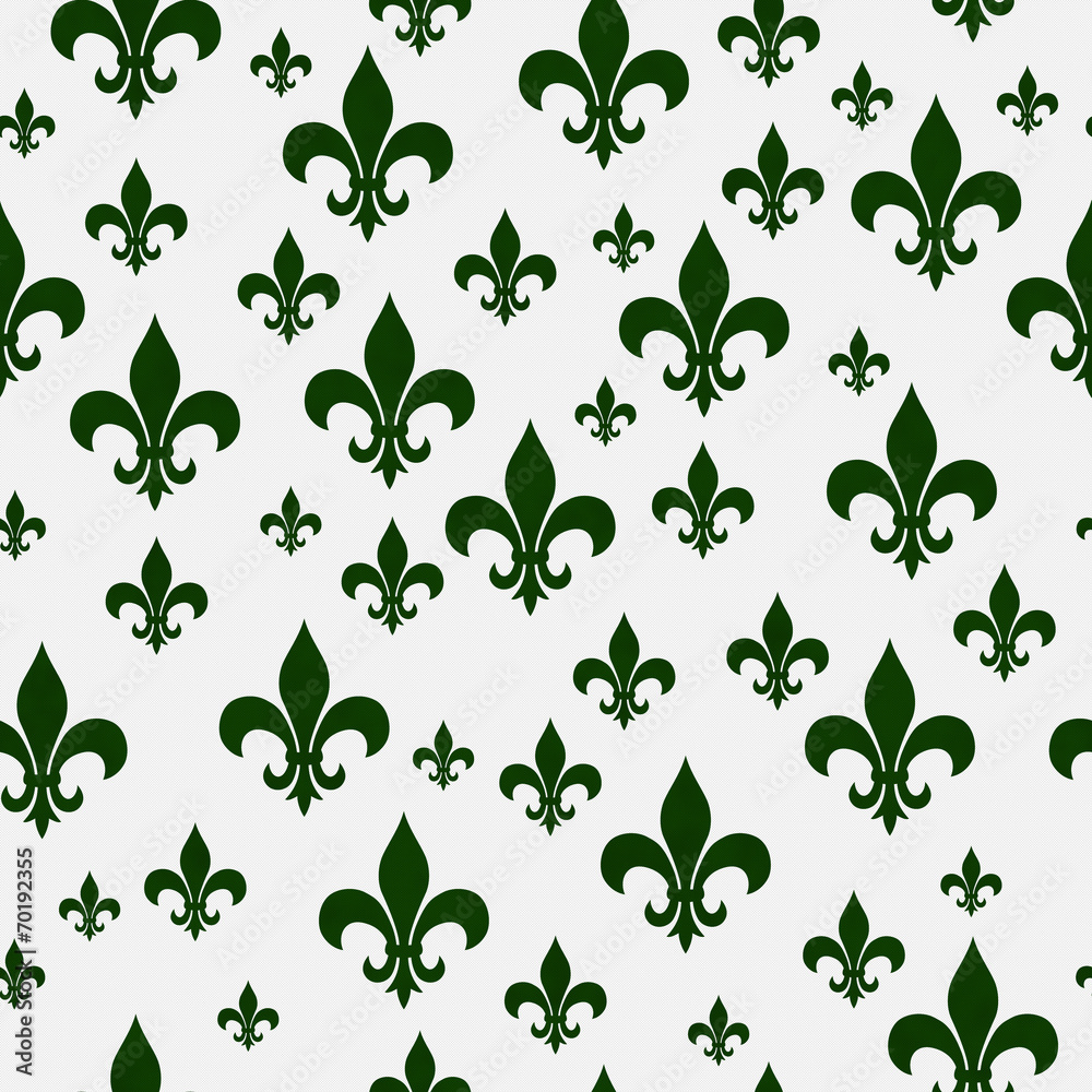 Green Fleur-de-lis Pattern Repeat Background