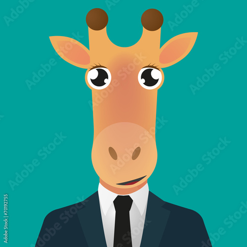 Giraffe avatar wearing suit