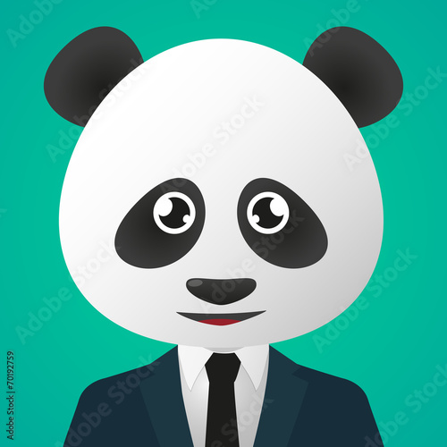 Fototapeta Naklejka Na Ścianę i Meble -  Panda avatar wearing suit