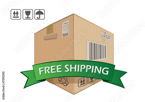 Free shipping, vector box