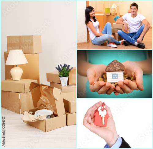 Real estate collage: moving...