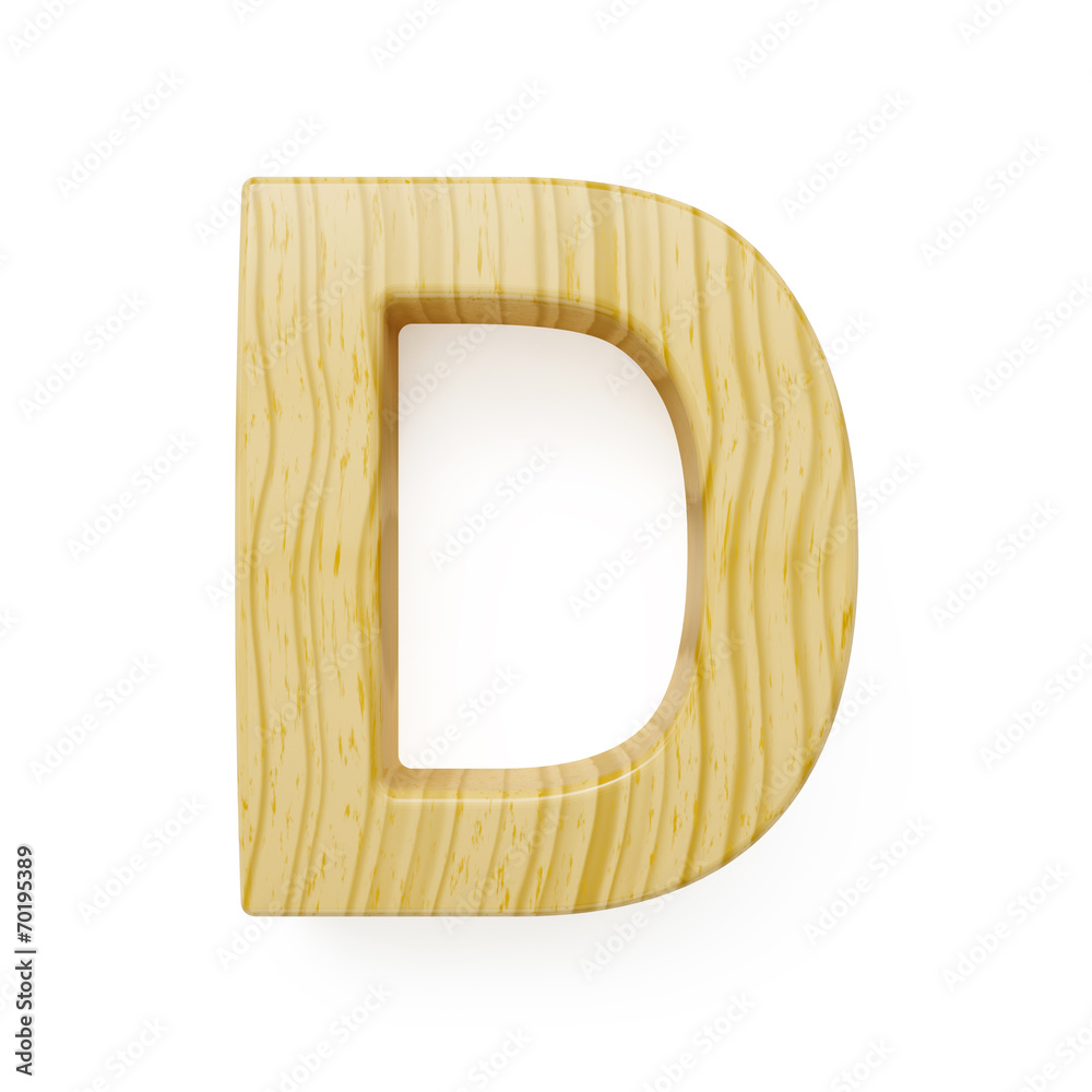 Obraz premium Wooden alphabet letter symbol - D