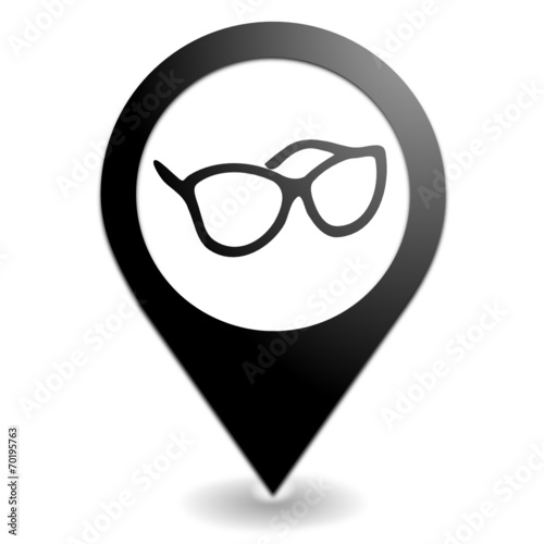 opticien sur symbole localisation noir