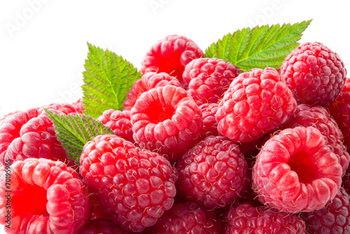Fresh raspberries macro. Background