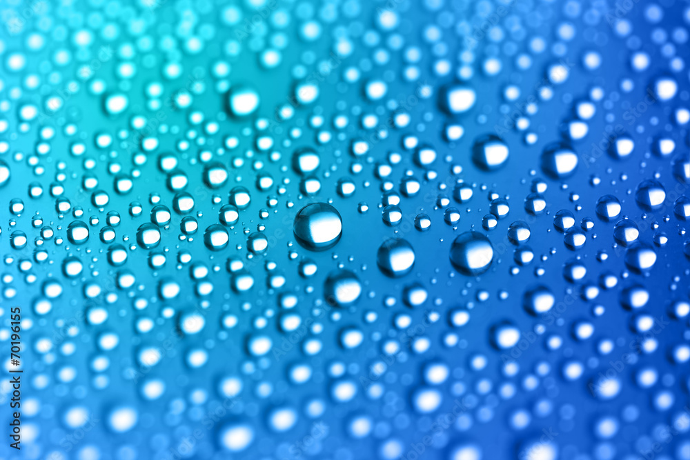 Pattern of Water Drops - blue abstract background Pattern of Water Drops - blue abstract background