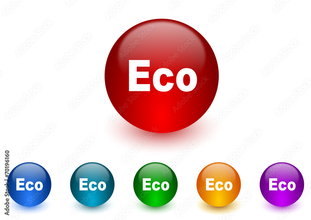 eco internet icons colorful set eco internet icons colorful set