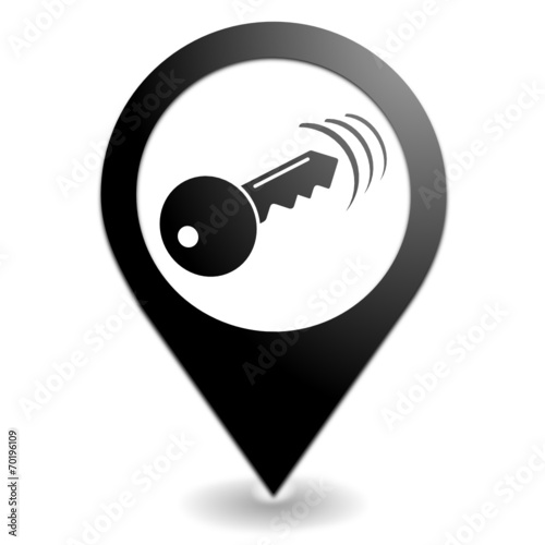 télécommande ouverture à distance sur symbole localisation noir