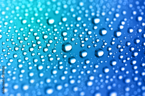 Pattern of Water Drops - blue abstract background