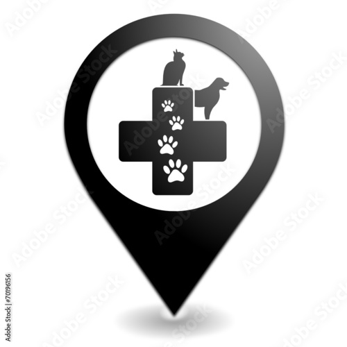 vétérinaire sur symbole localisation noir