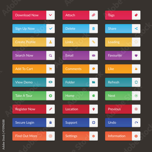 Flat Web Buttons Collection