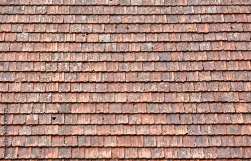 Old red roof tiles background