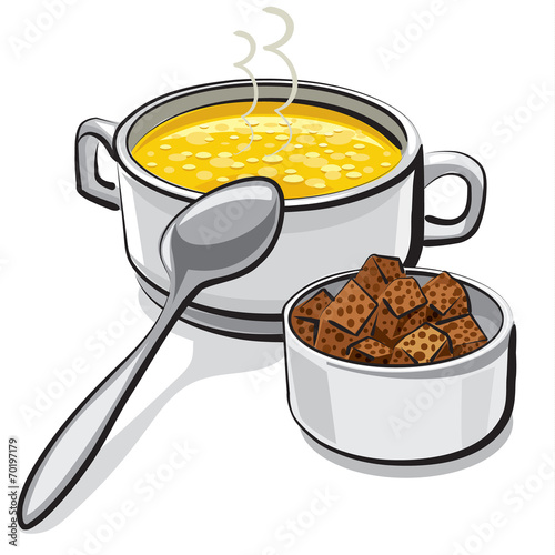 chicken soup with croutons