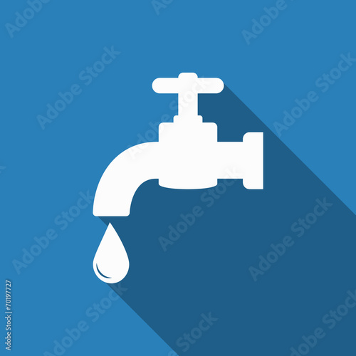 faucet icon with long shadow