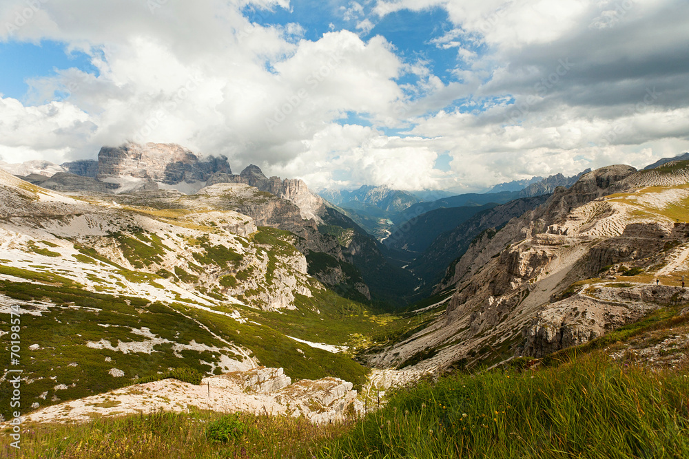 Dolomites mountain panorama in Italy
