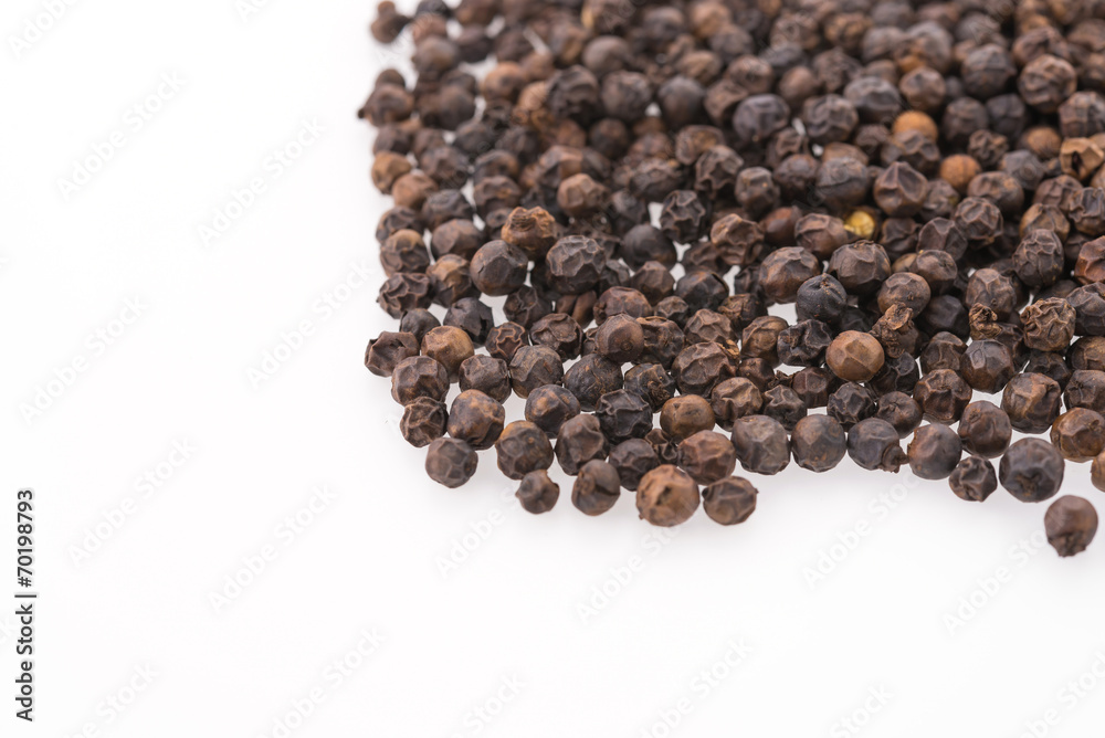 Black pepper isolated on white background Black pepper isolated on white background
