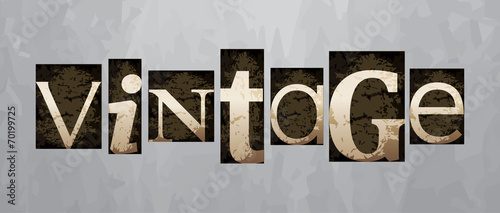 Vector vintage concept, old letterpress type