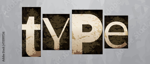 Vector type concept, vintage letterpress