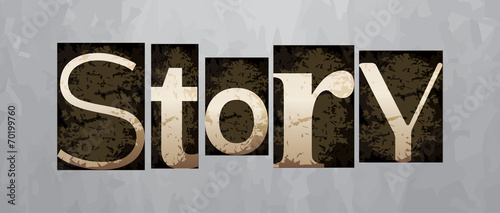 Vector story concept, vintage letterpress type