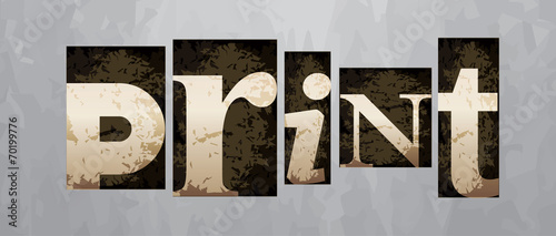 Vector print concept, vintage letterpress type