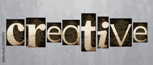 Vector creative concept, vintage letterpress type