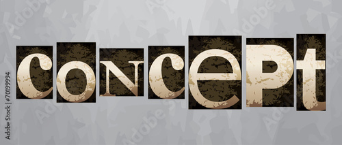 Vector concept, vintage letterpress type